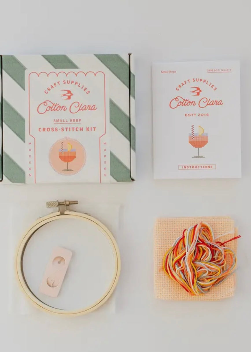 Aperol Cocktail Counted Cross Stitch Kit
