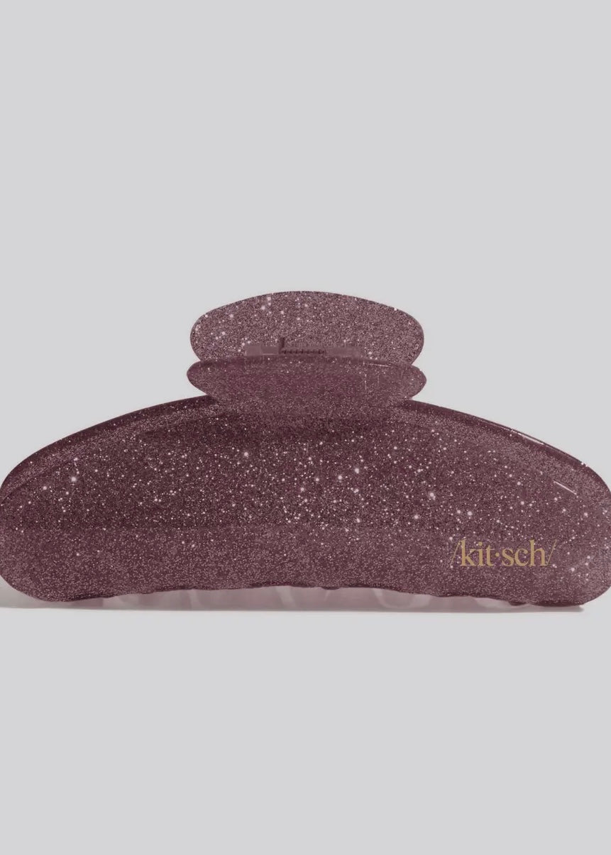 Holiday Pink Glitter Claw Clip