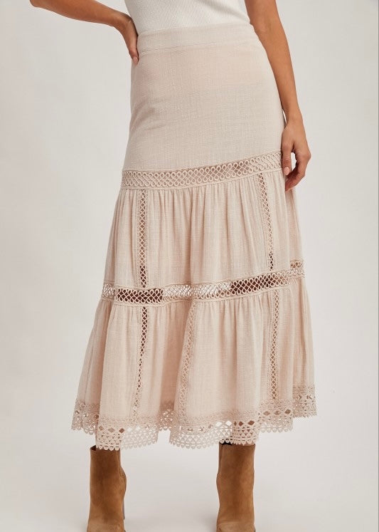 Ida Crochet Midi Skirt