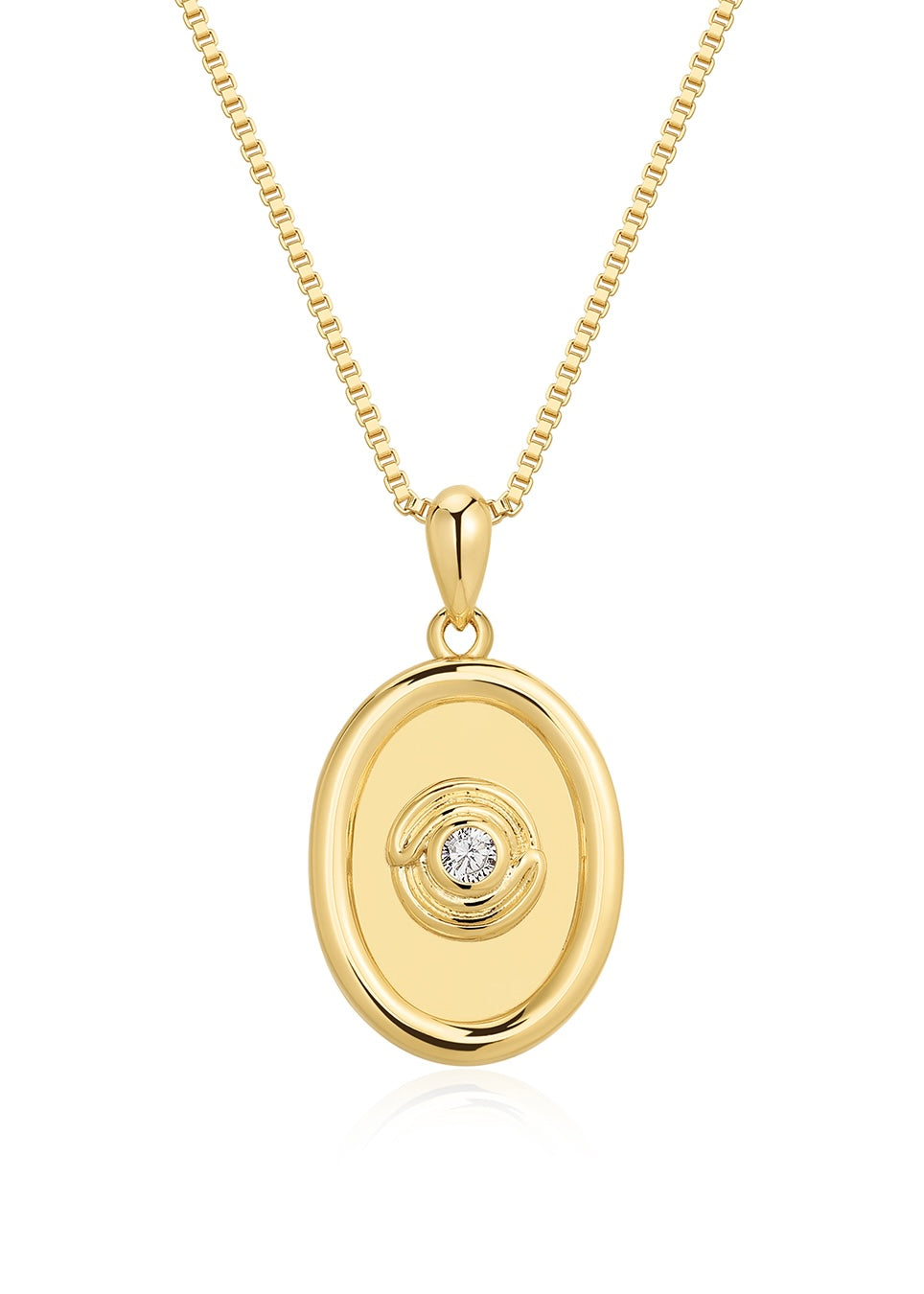 Wave Bezel Locket Necklace