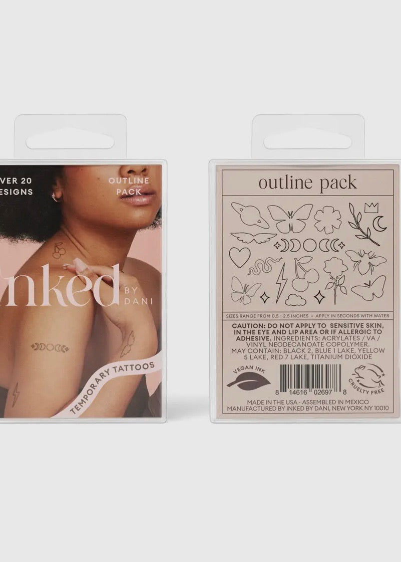 Outline Temporary Tattoo Pack