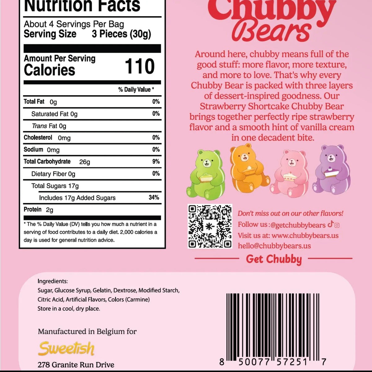 Chubby Bears Strawberry Shortcake Gummy Bears