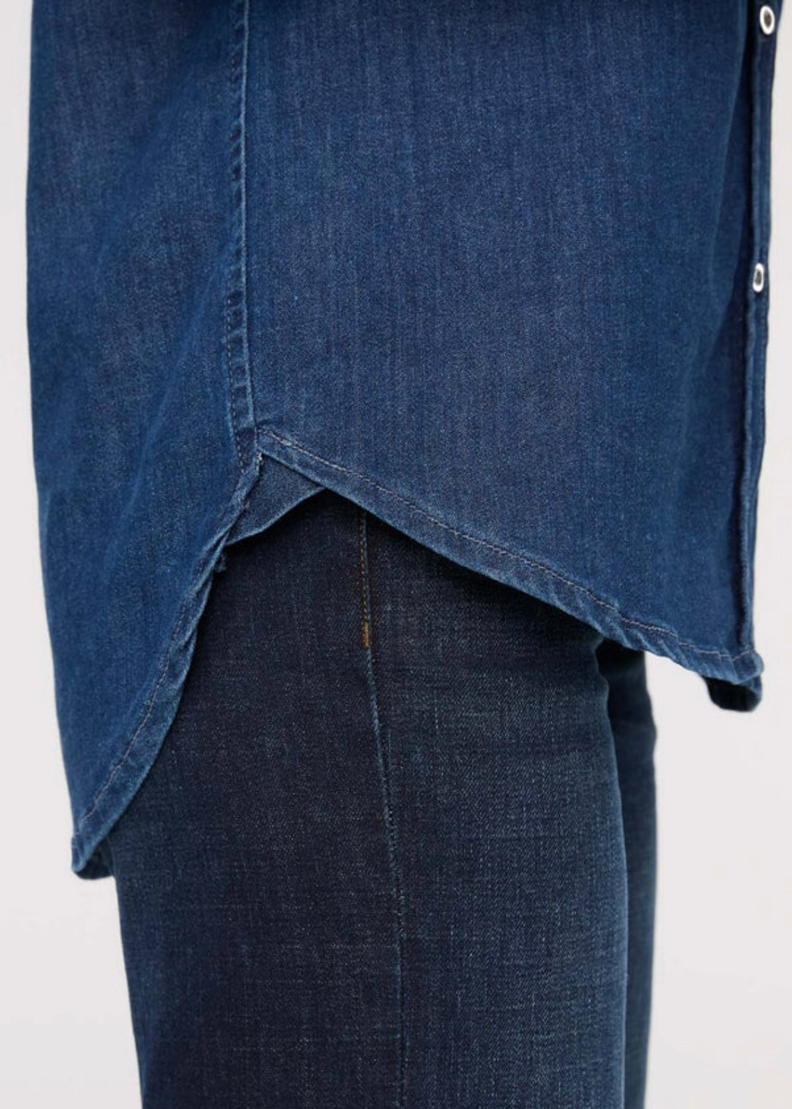 Performance Denim Lite Relaxed Button Down - Medium Stone