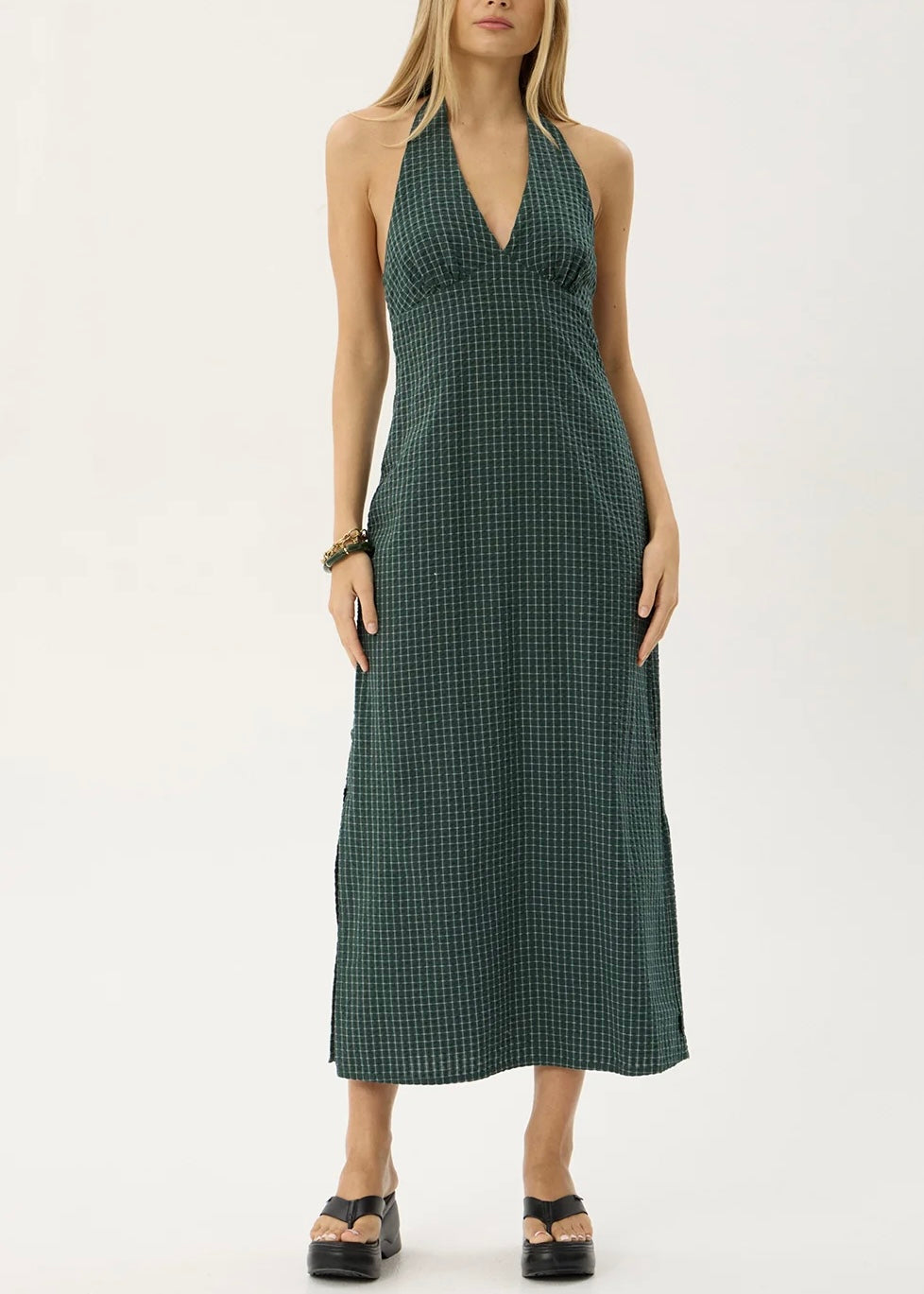 Alexa Seersucker Maxi Dress