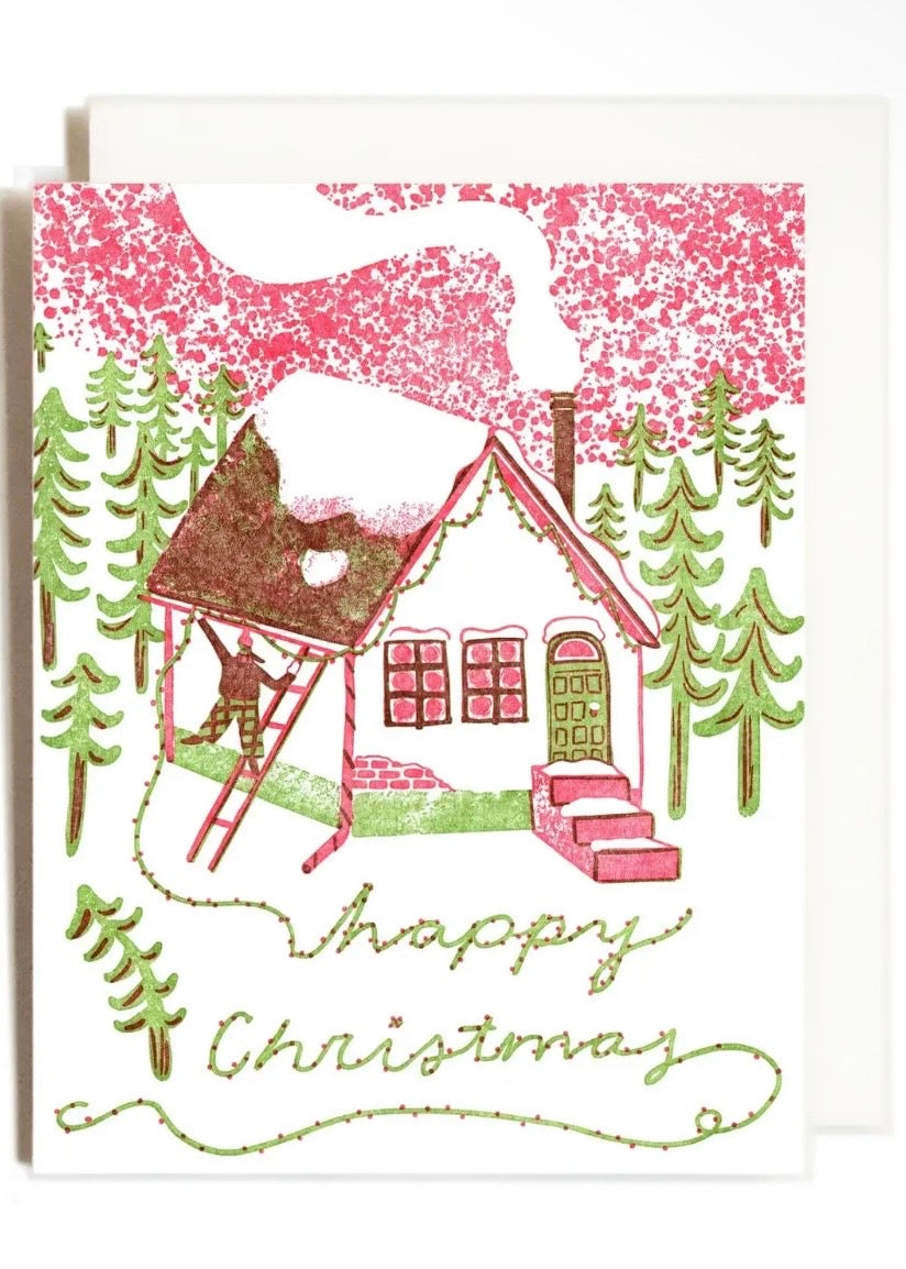 Happy Christmas House | Holiday | Letterpress Card