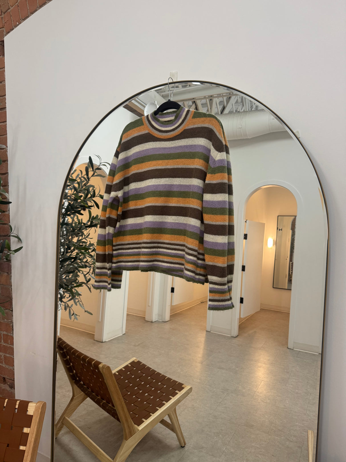 Indi & Cold Striped Mockneck Sweater