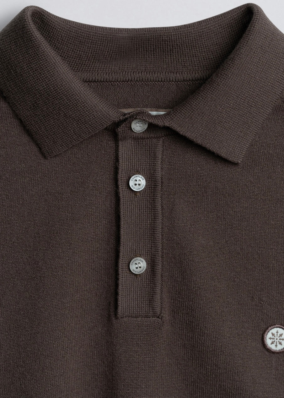 Long Sleeve Knit Polo