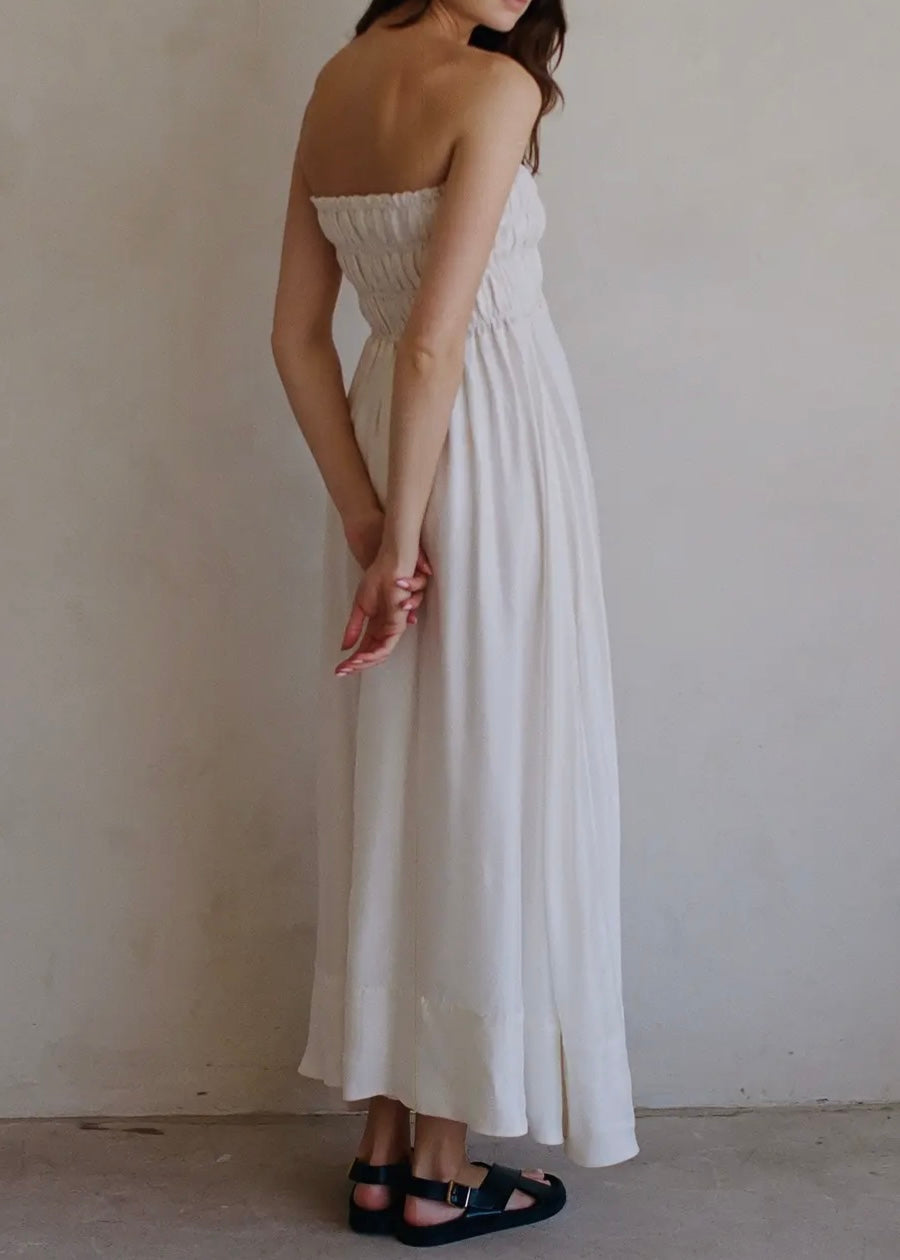Smocking Flowy Midi Dress