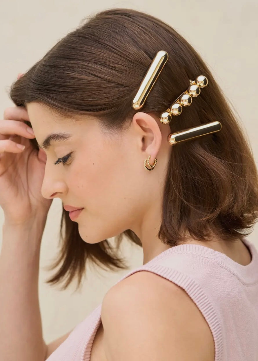 Gold Metal Barrettes