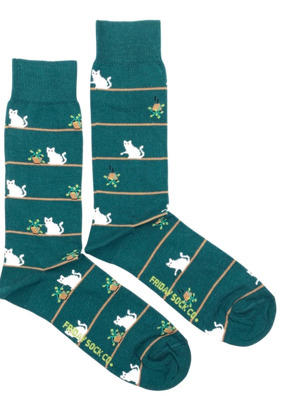 Cat + Plant Socks