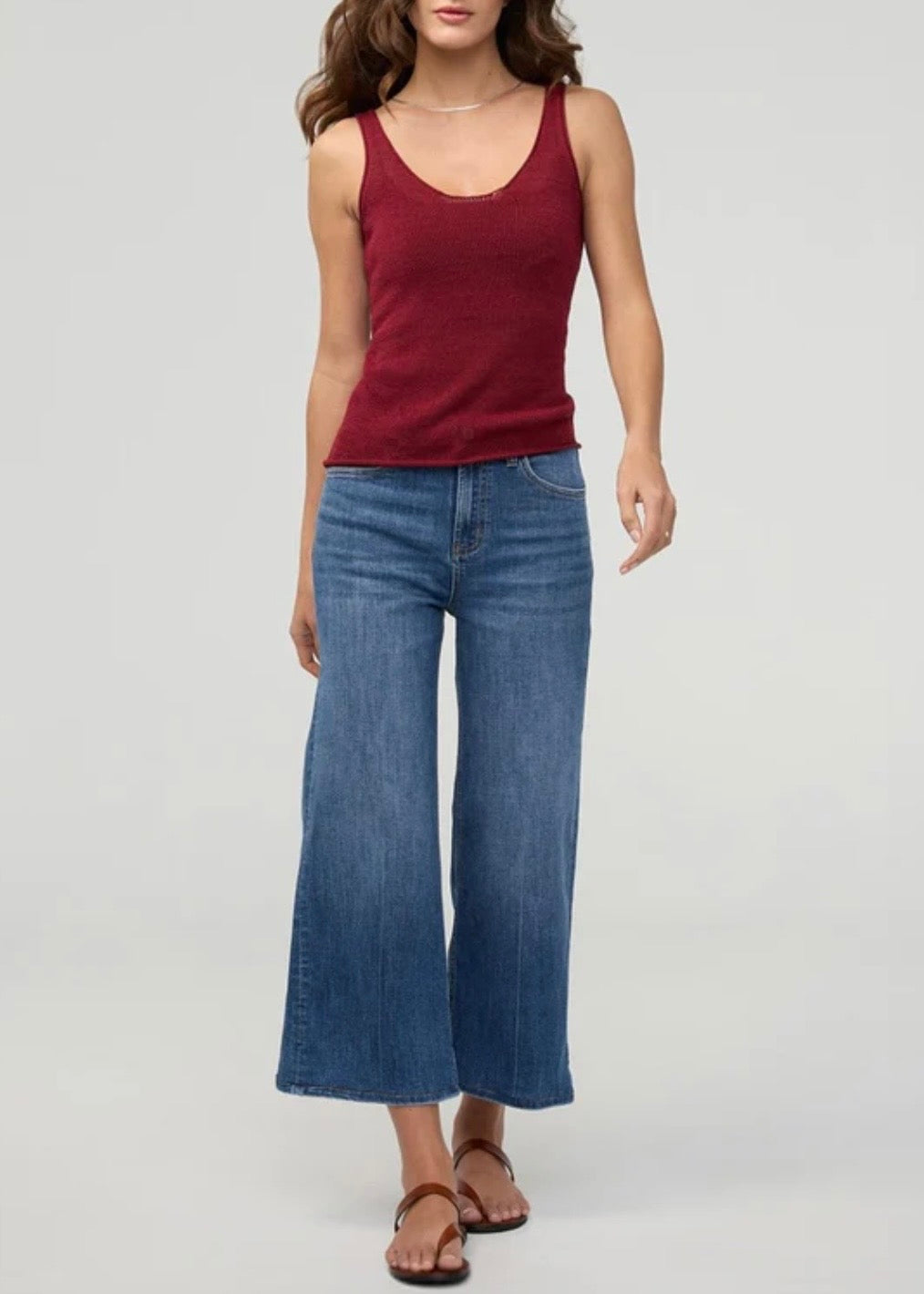 Performance Denim+ High Rise Wide Leg Crop
