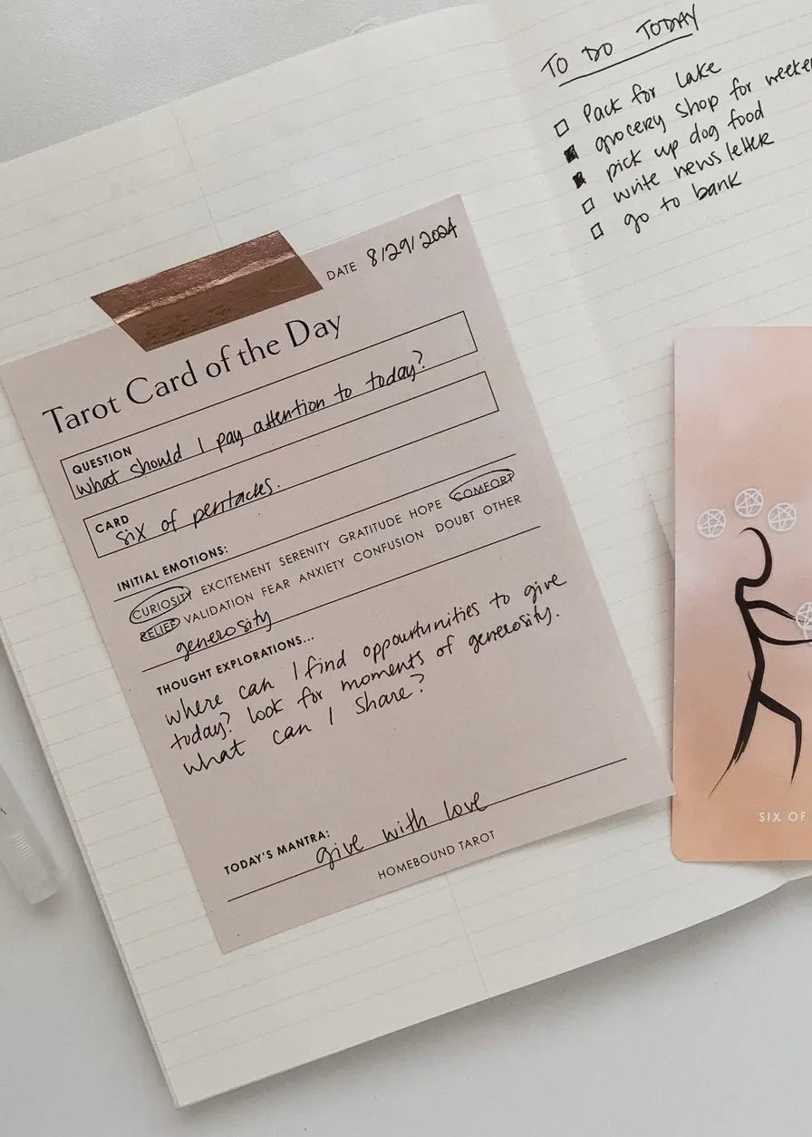 Daily Tarot Reading Pad | Emotions Check-in