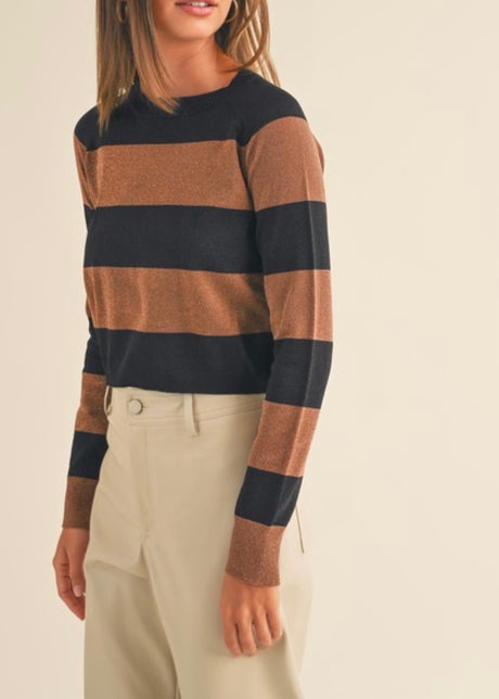 Hint Of Sparkle Stripe Sweater