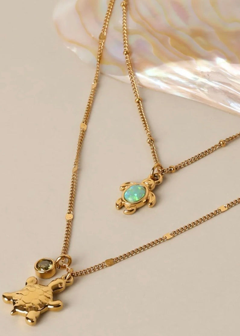Opal Turtle Necklace