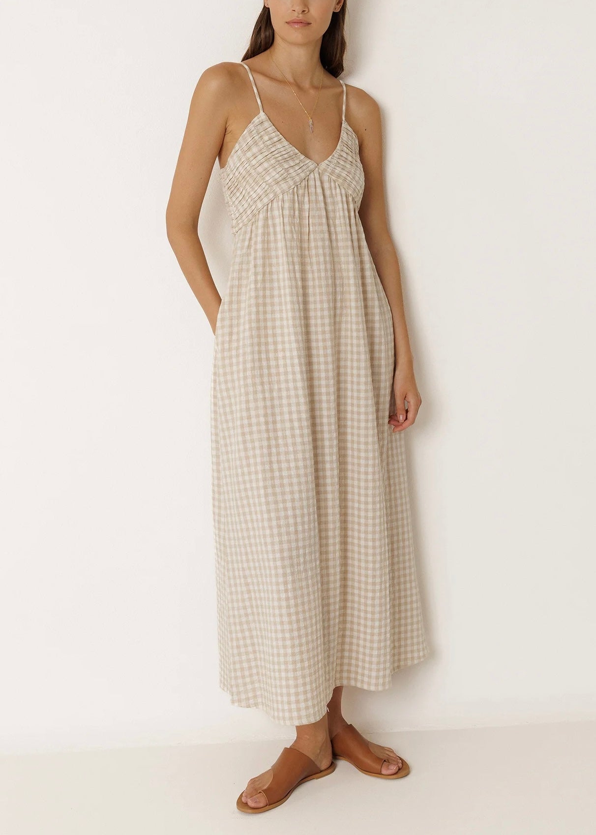 Strappy Gingham Dress