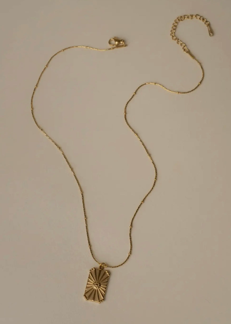 Rectangle Flower Burst Necklace