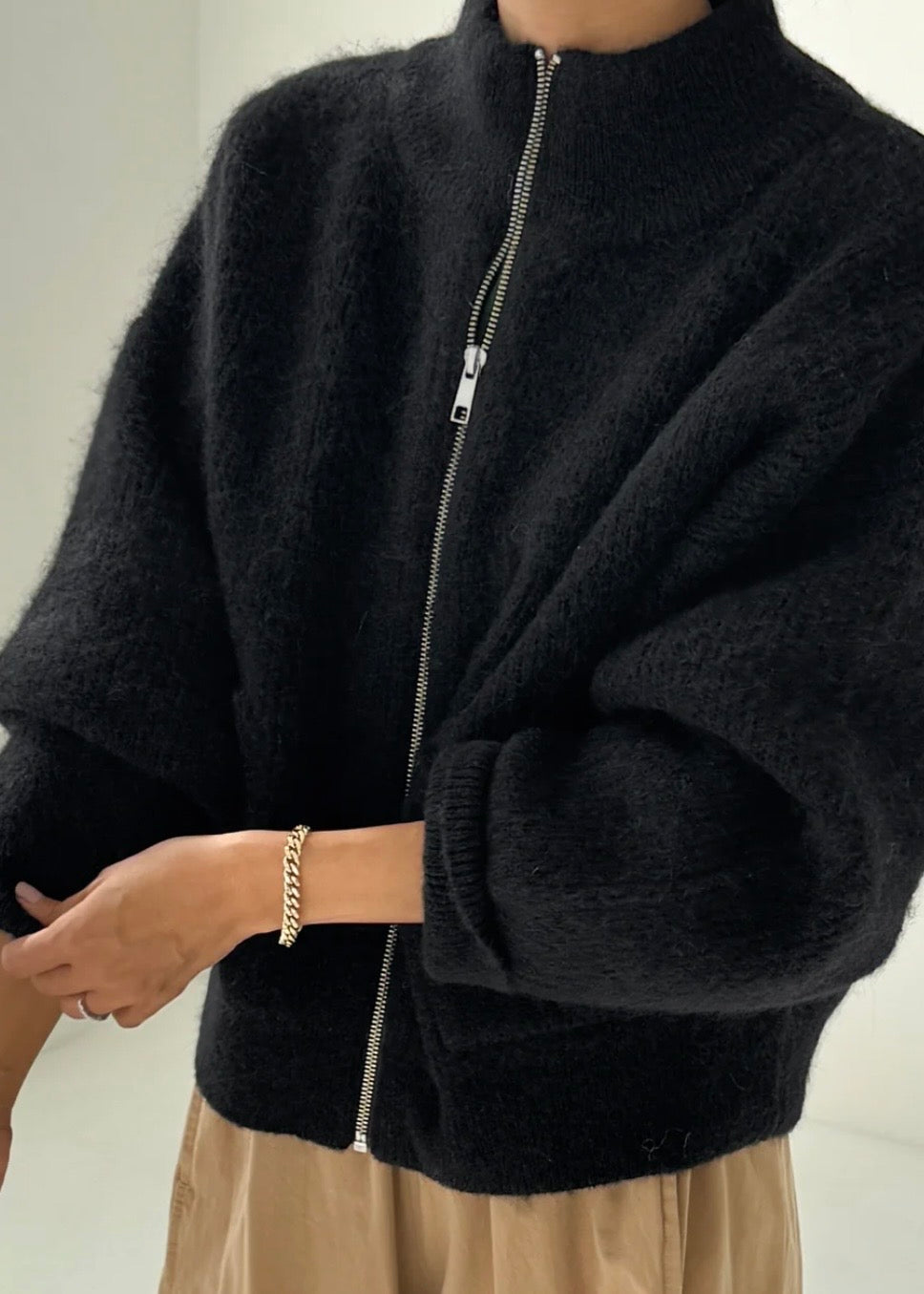 Alpaca Zip Front Jacket