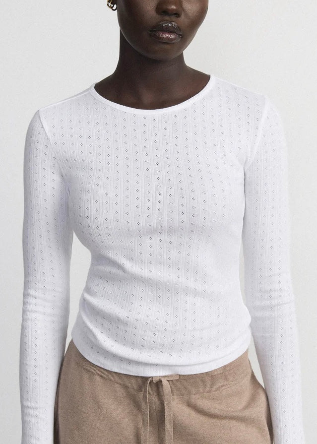 The Long Sleeve Pointelle Top