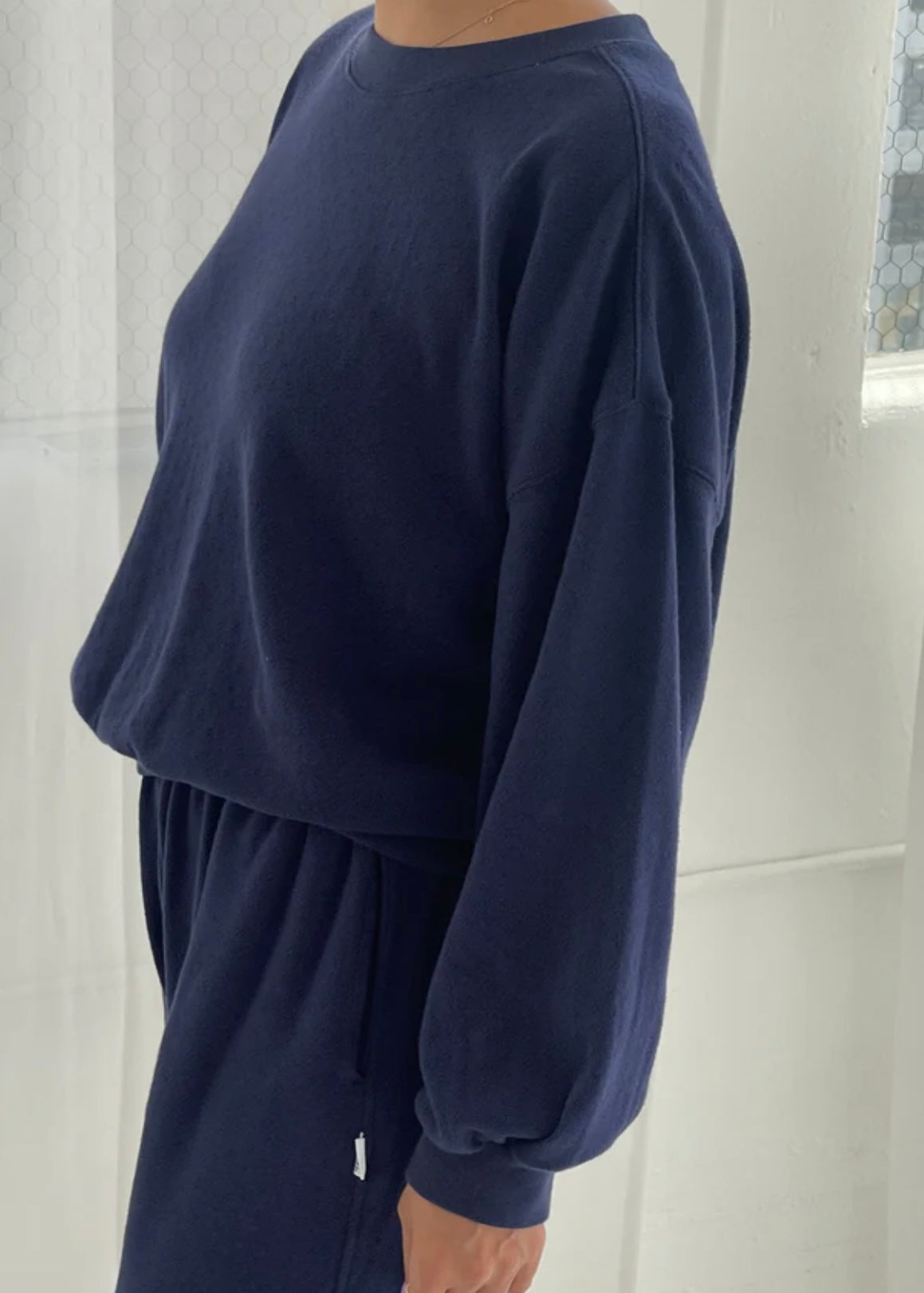 Pointelle Crew Sweatshirt