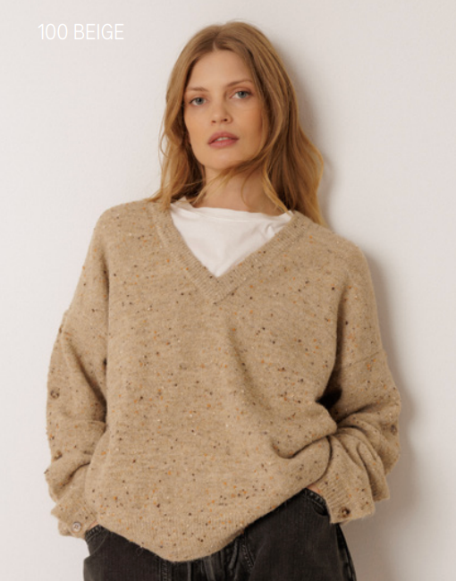 Button-Sleeved Sweater