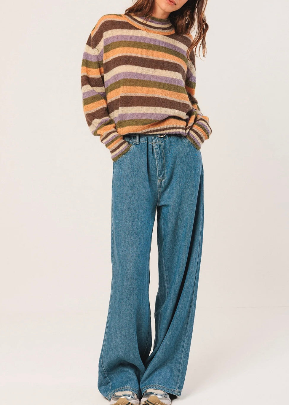 Striped Mockneck Sweater