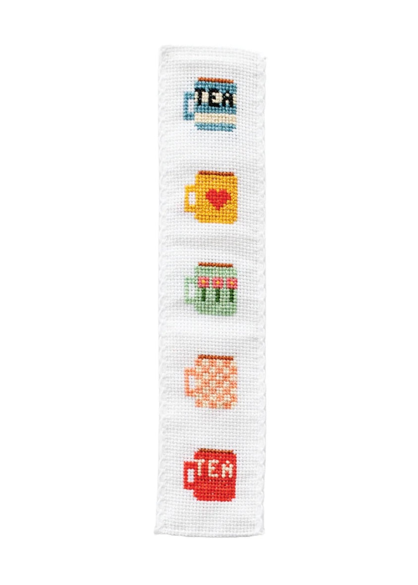 Tea Mugs Cross Stitch Bookmark Kit