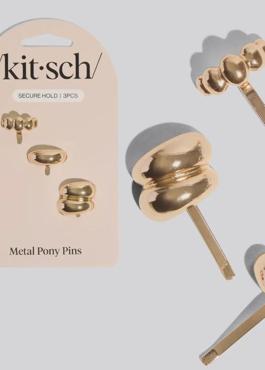 Gold Metal Pony Pins 3 Pc Set