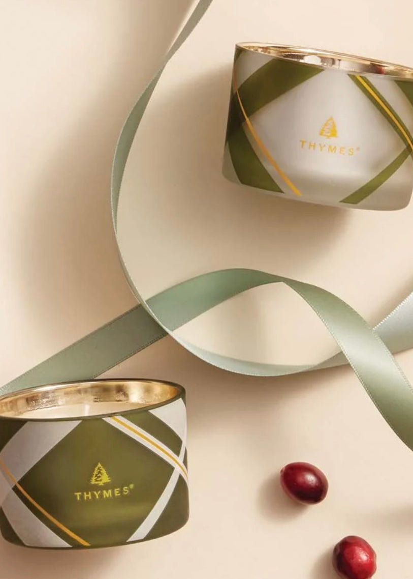 Frasier Fir Frosted Plaid Candle Set
