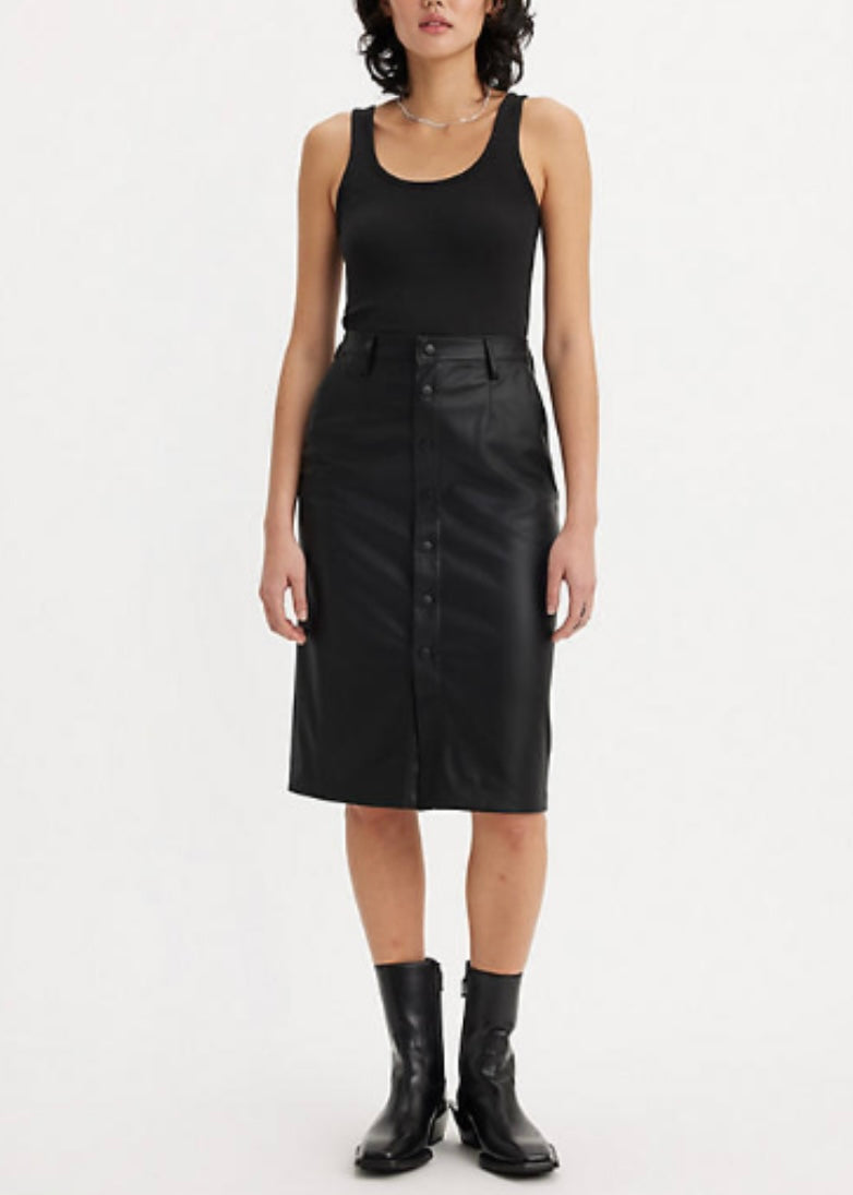 Faux Leather Pencil Skirt