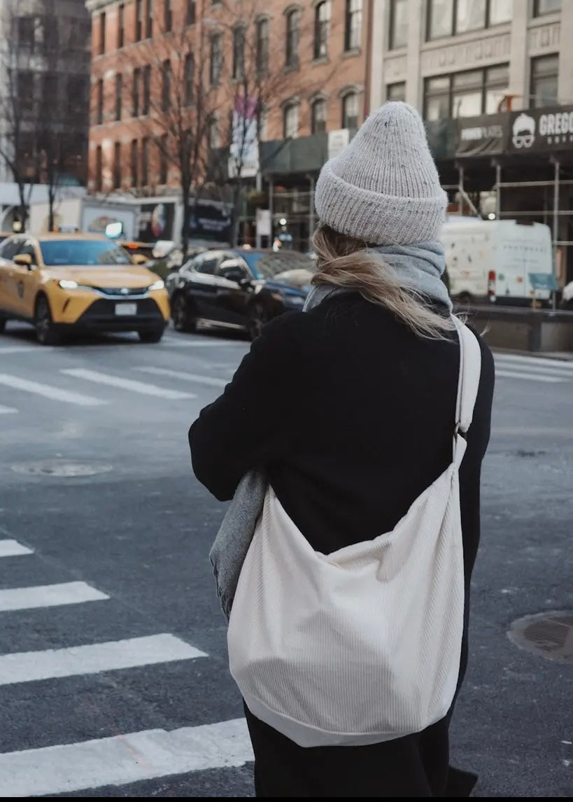 Crescent Corduroy Crossbody Bag