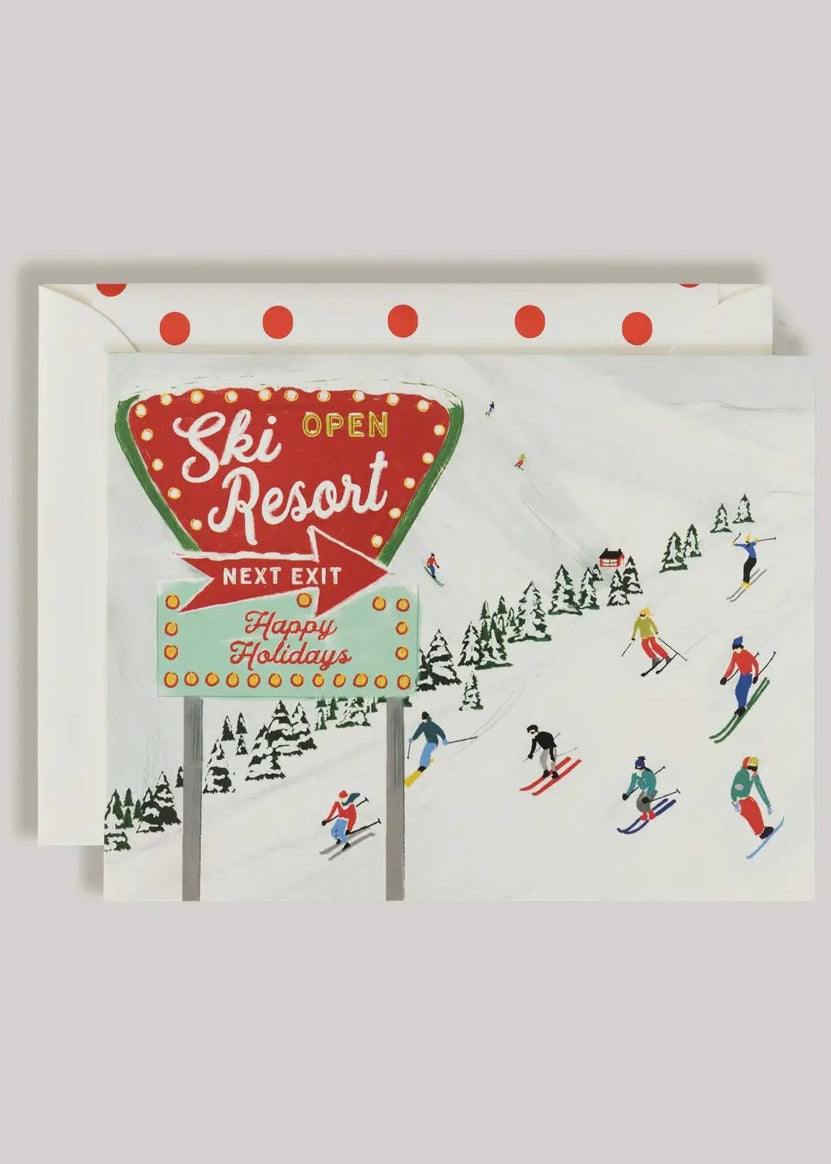 Christmas Holiday Ski Resort Card