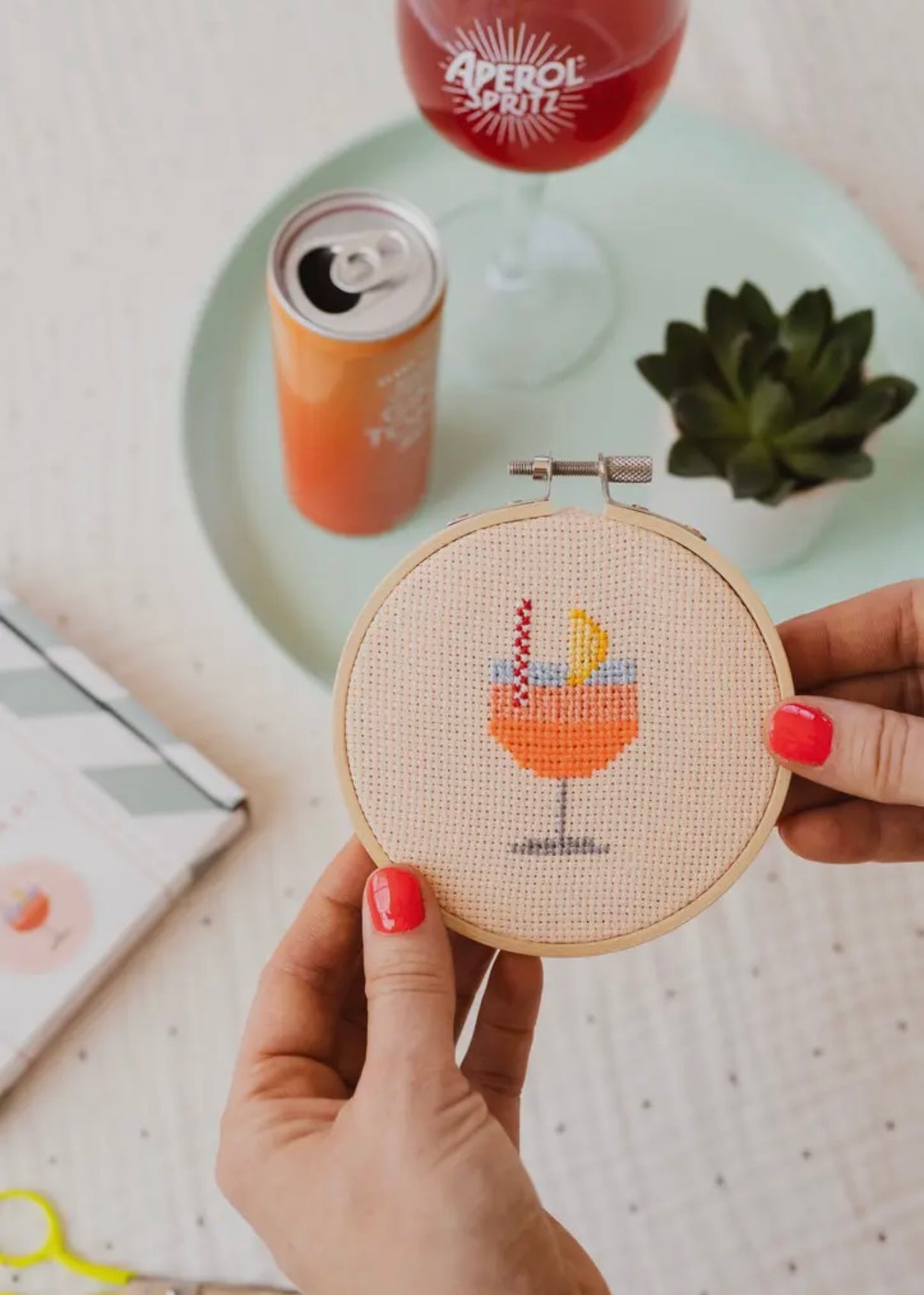 Aperol Cocktail Counted Cross Stitch Kit