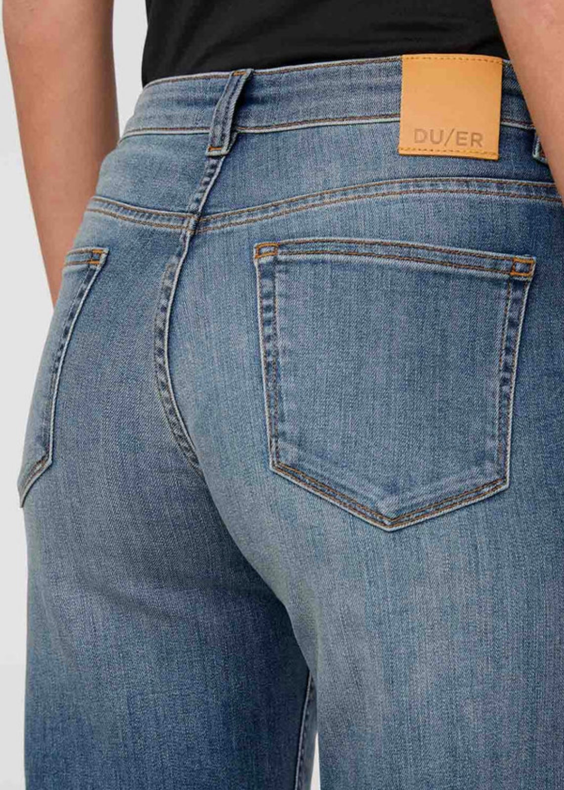 Performance Denim Mid Rise Straight - Blue Ash