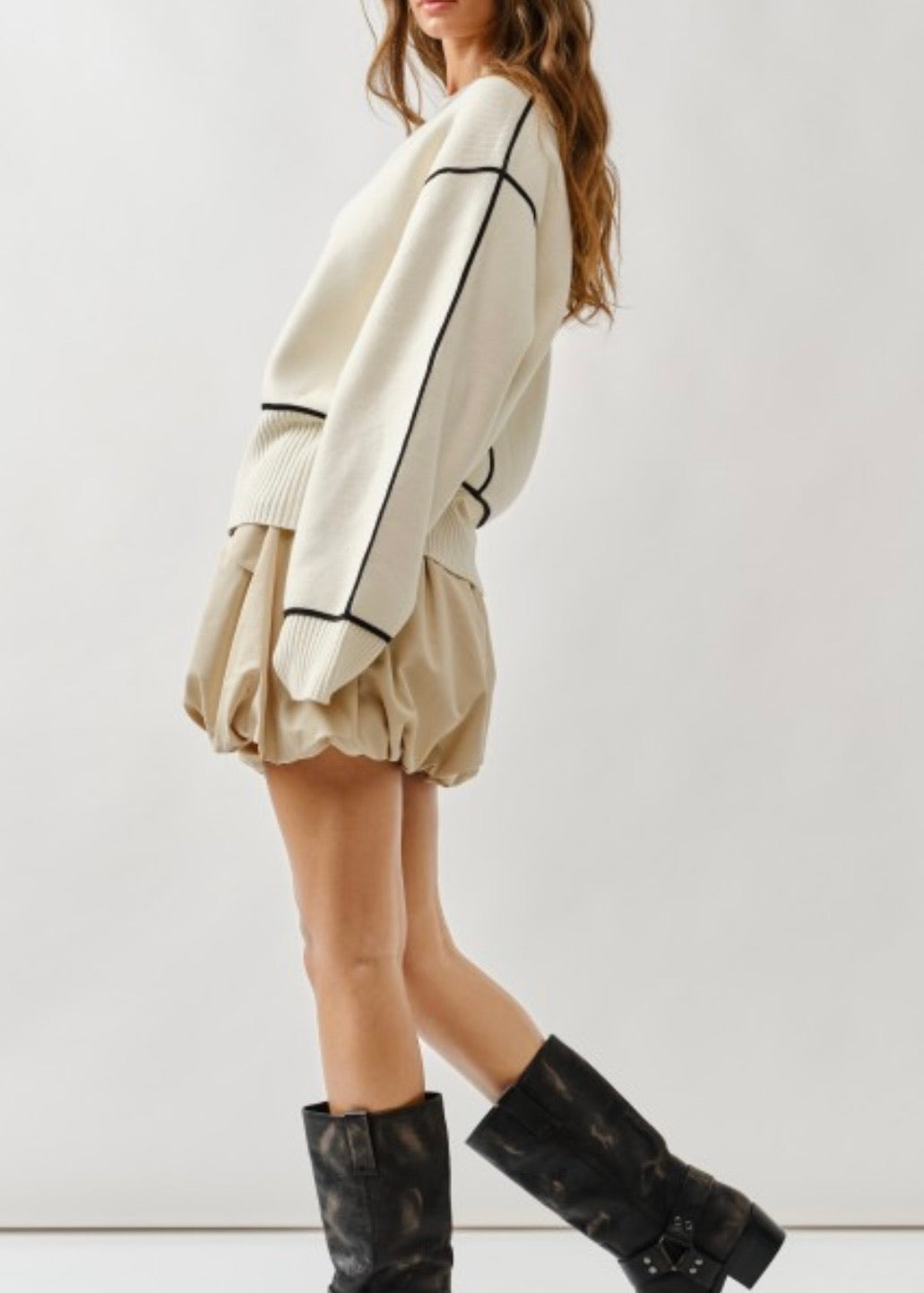 Annabelle Contrast Stitch Sweater