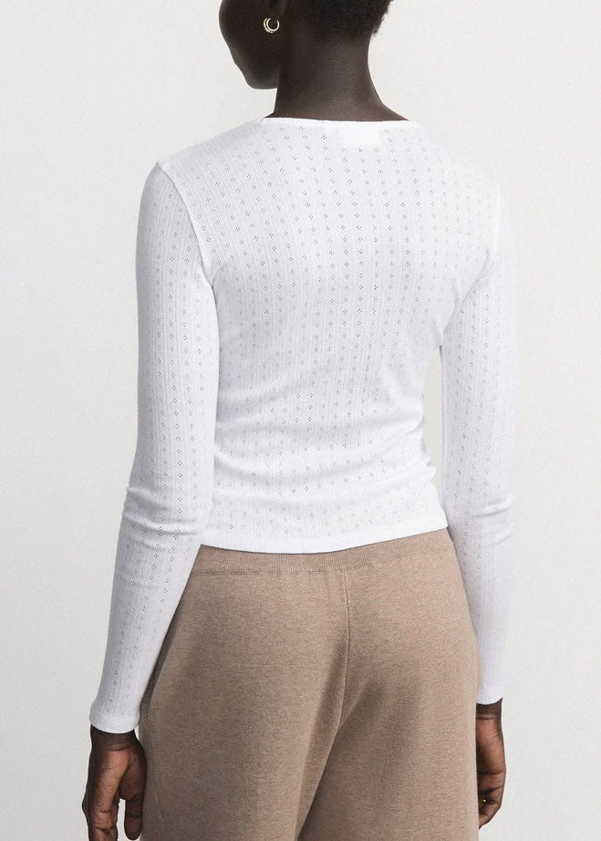 The Long Sleeve Pointelle Top