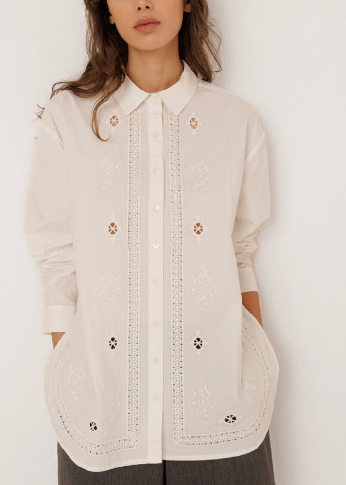 Embroidered Button-Up