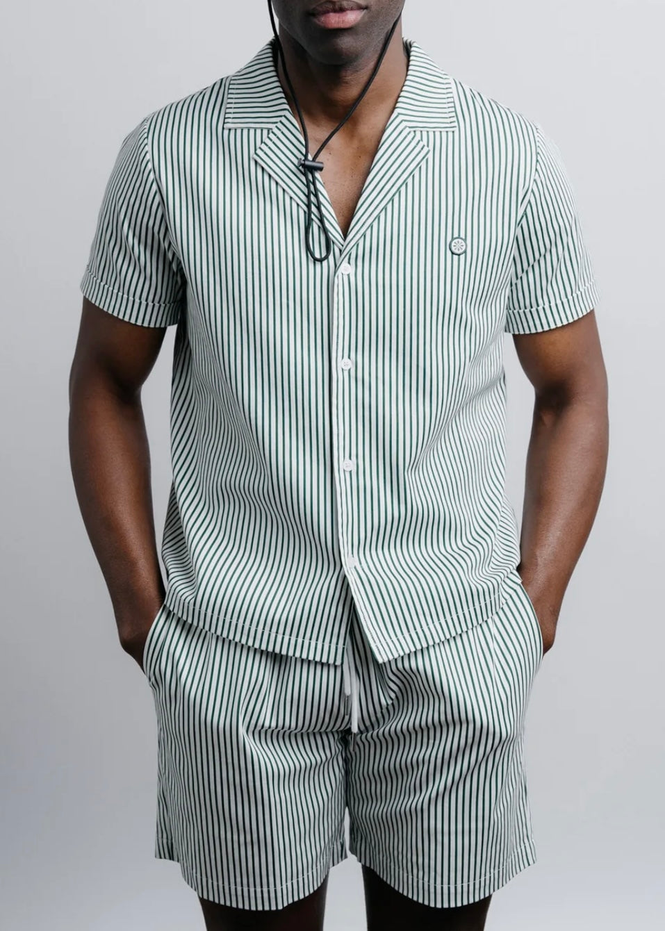 Camp Collar Pin Stripe Shirt