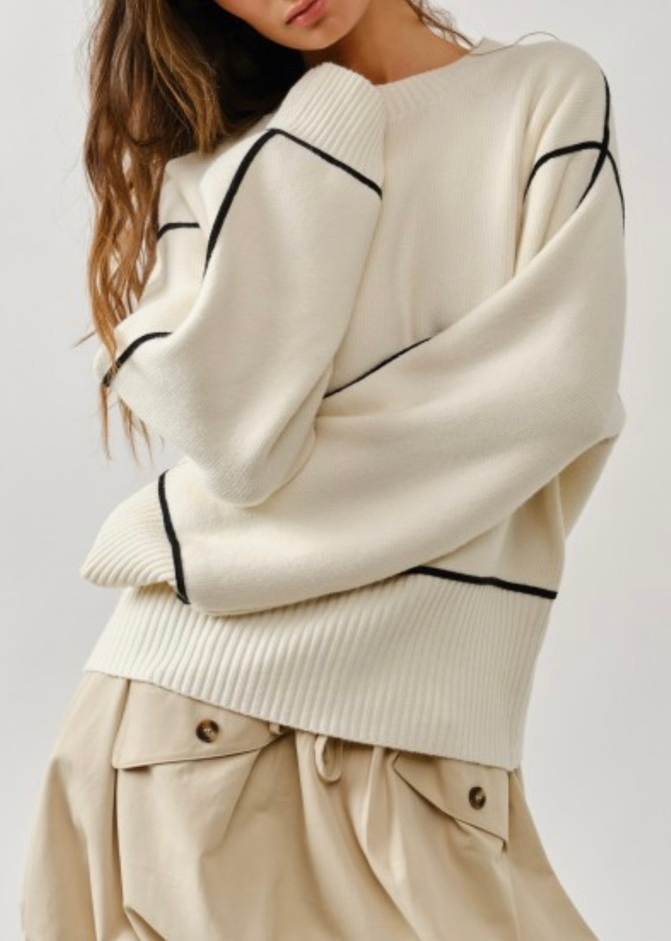 Annabelle Contrast Stitch Sweater
