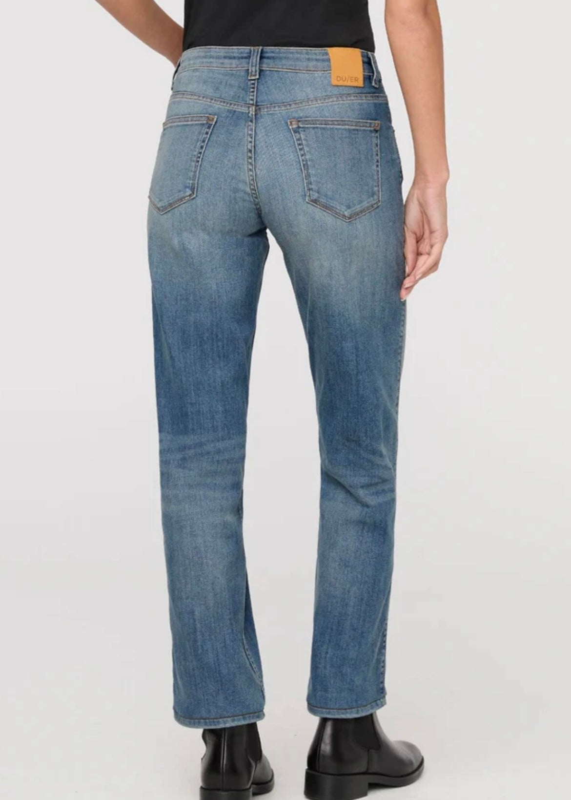 Performance Denim Mid Rise Straight - Blue Ash