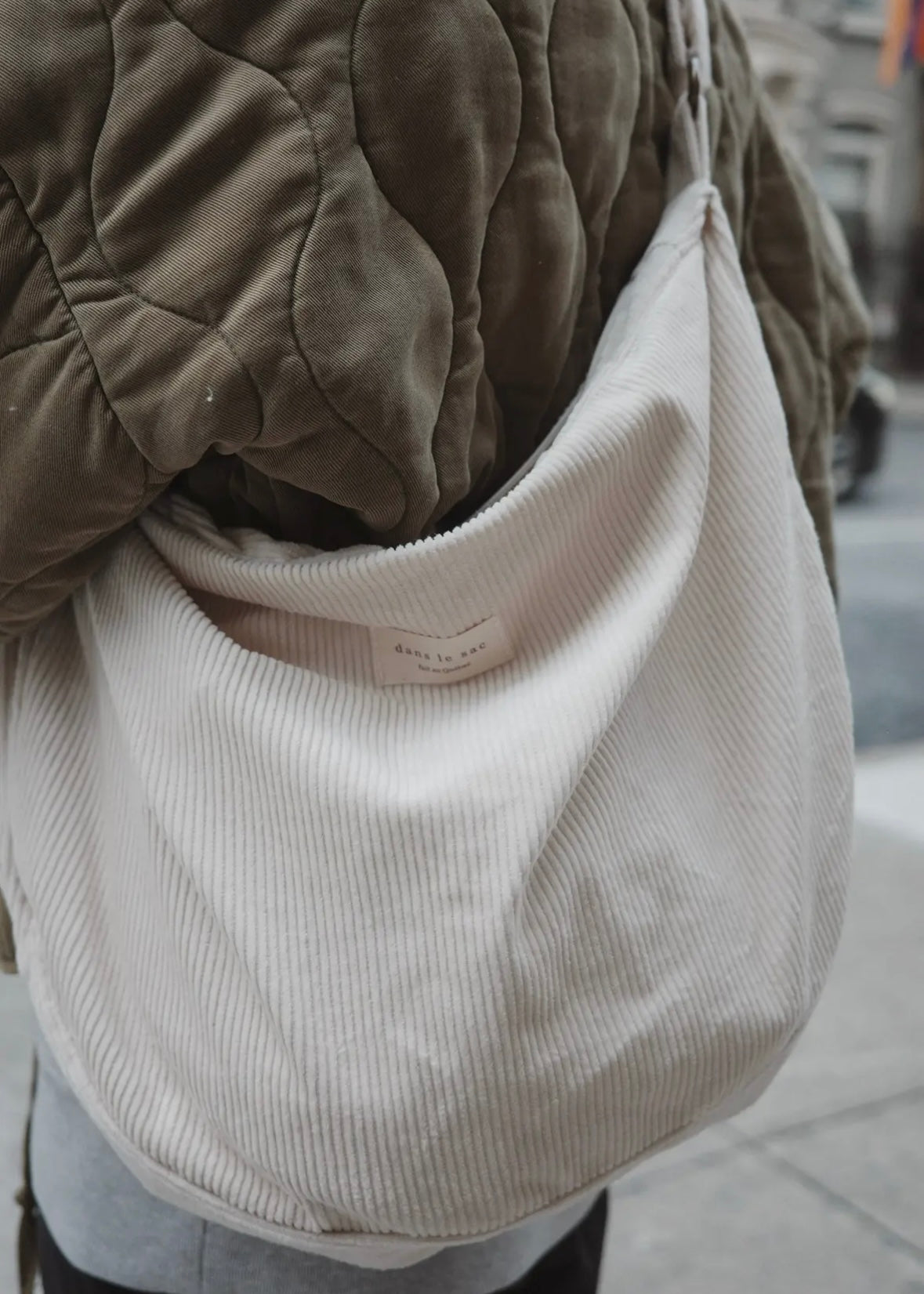 Crescent Corduroy Crossbody Bag