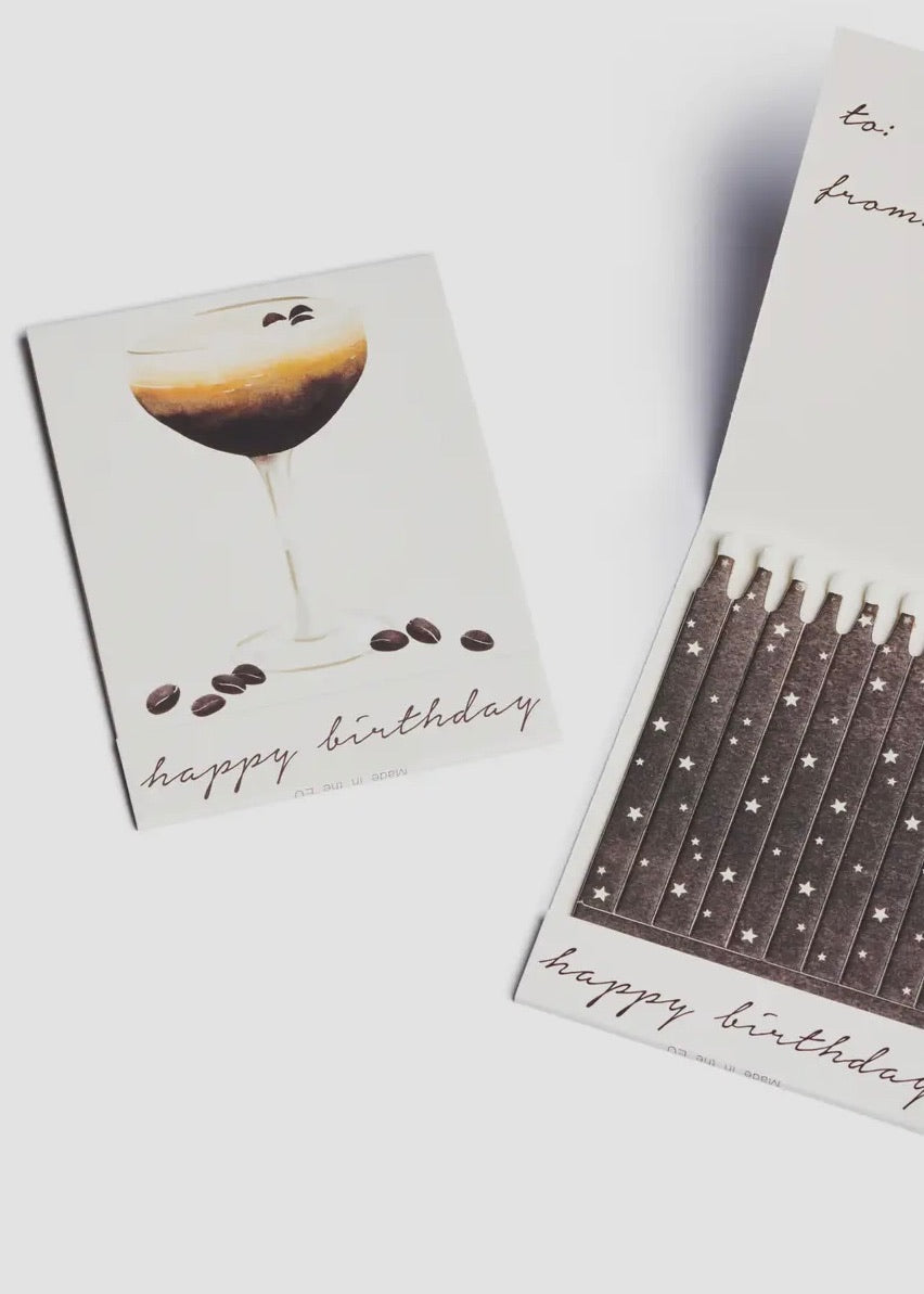 Espresso Martini Happy Birthday Match Card