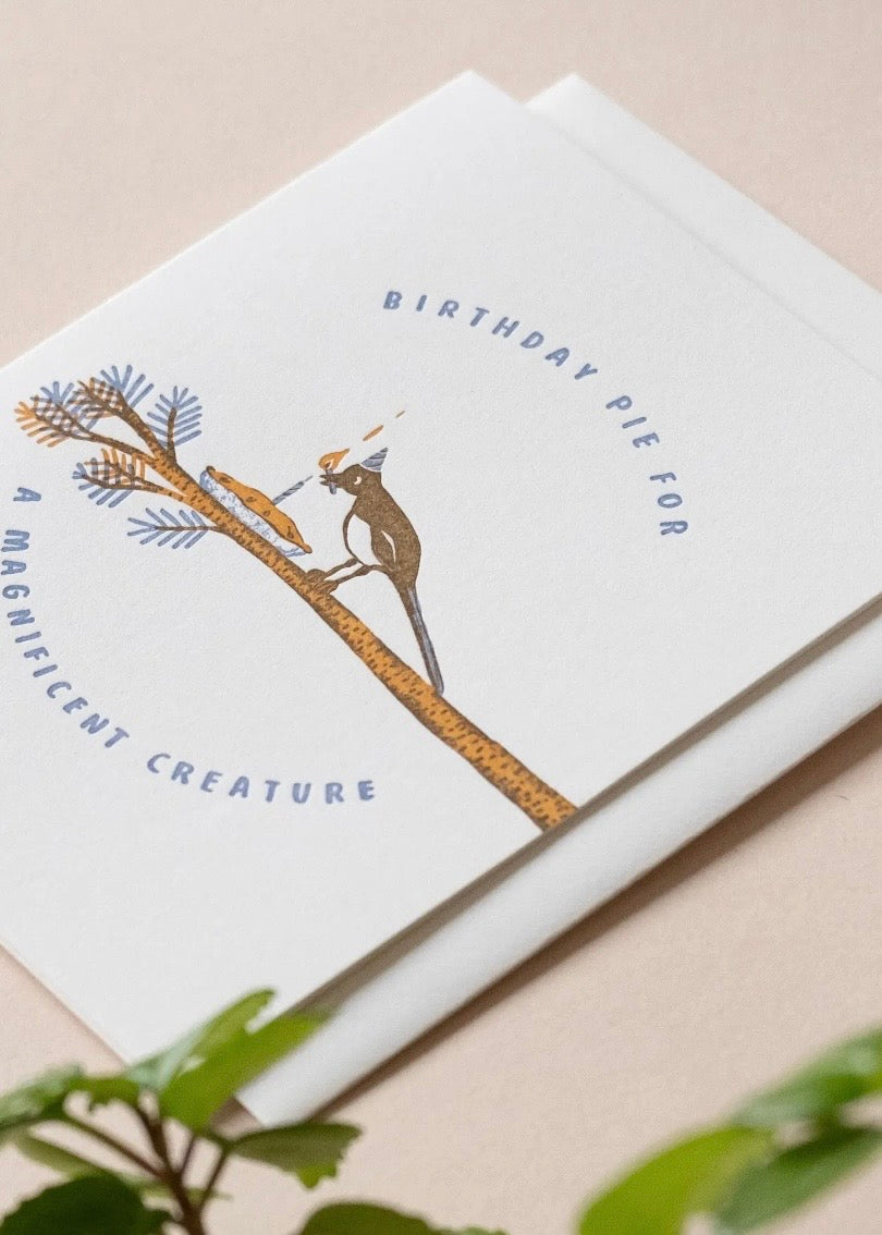 Birthday Magpie | Bird Pie | Letterpress Card