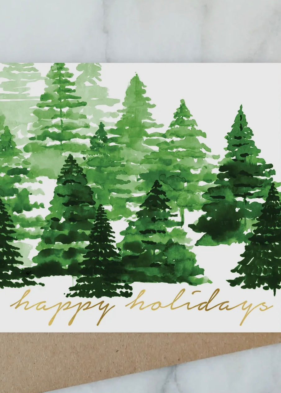 Happy Holidays Trees Card