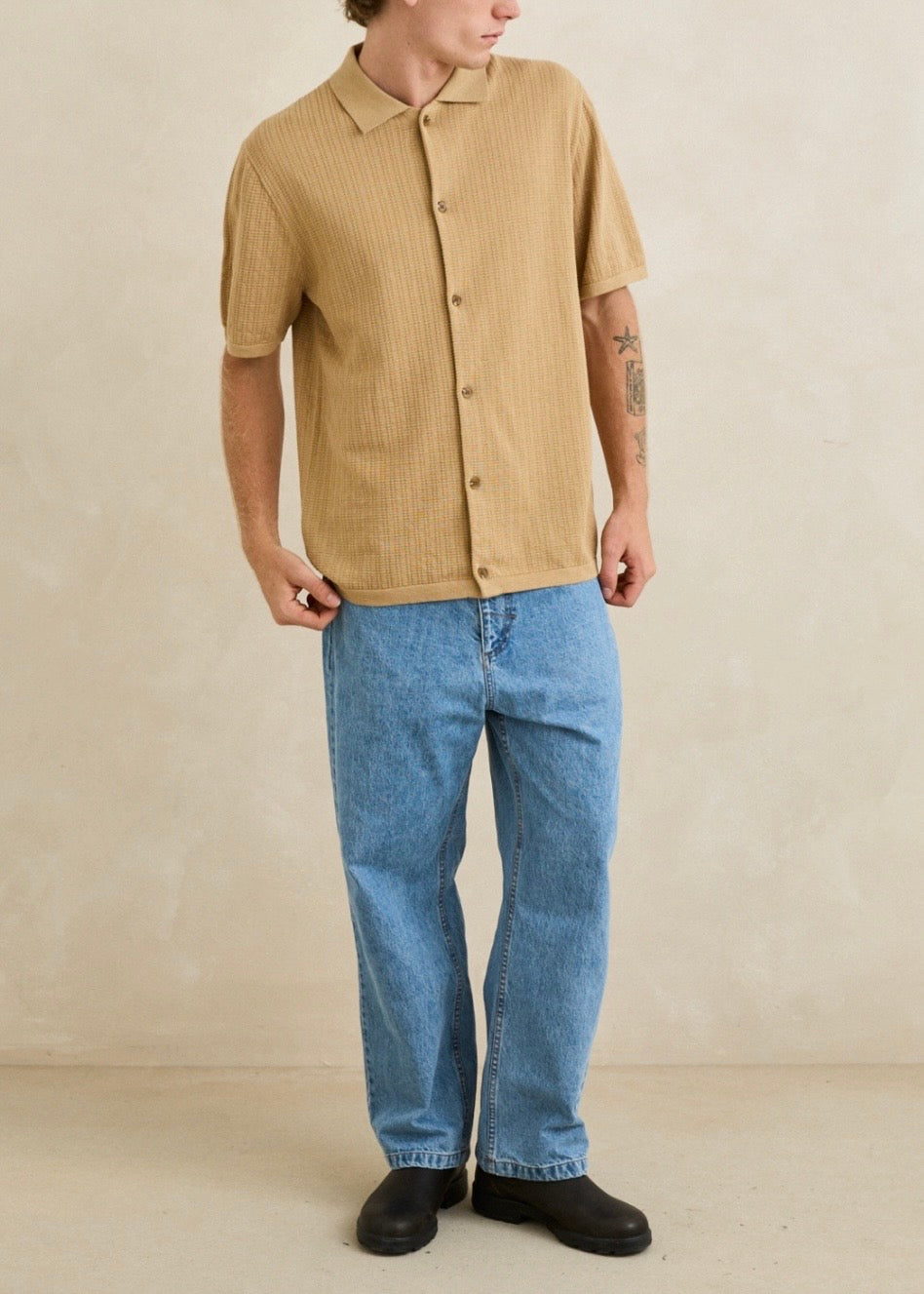 Textured Knit SS Shirt