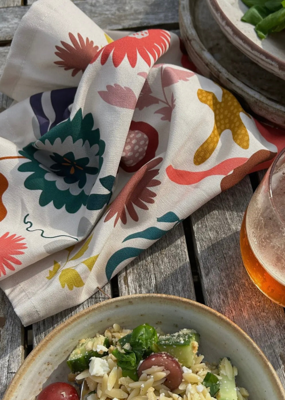 Stories Light Tea Towel