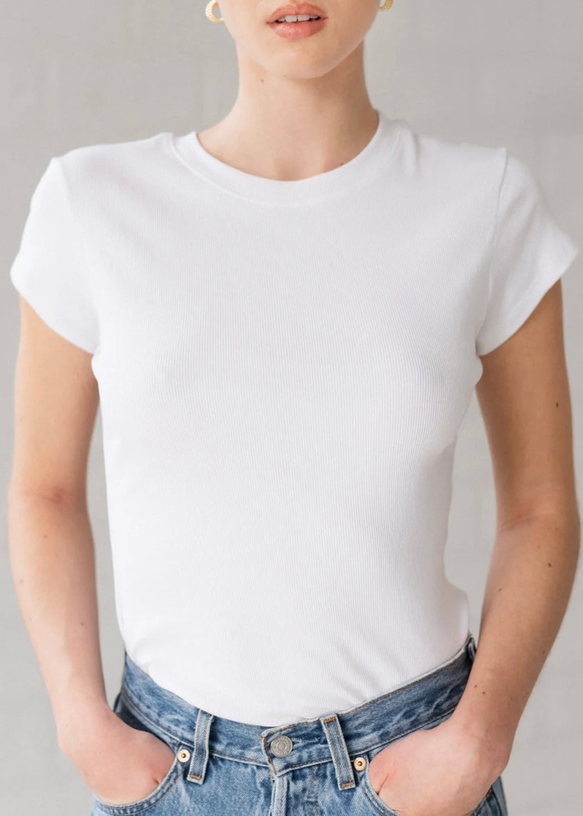 Ribbed Fitted T-Shirt