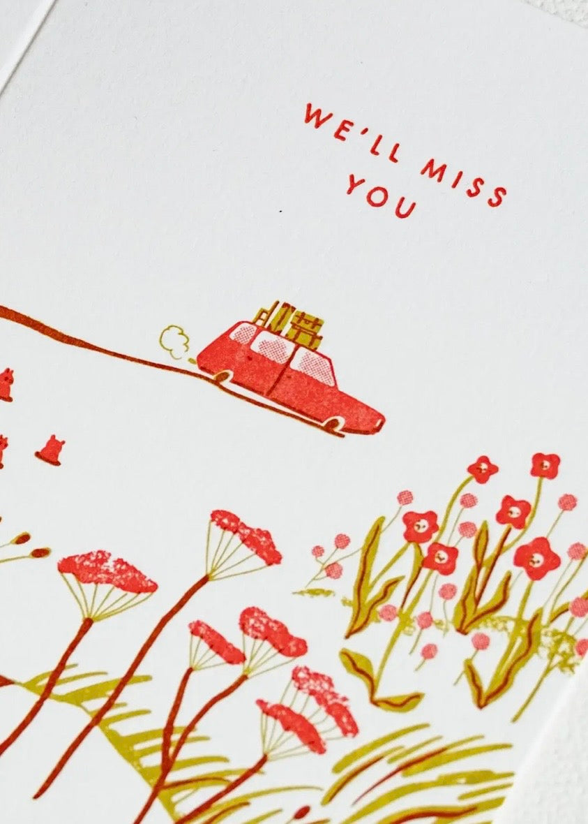 Miss You Car | Letterpress Card