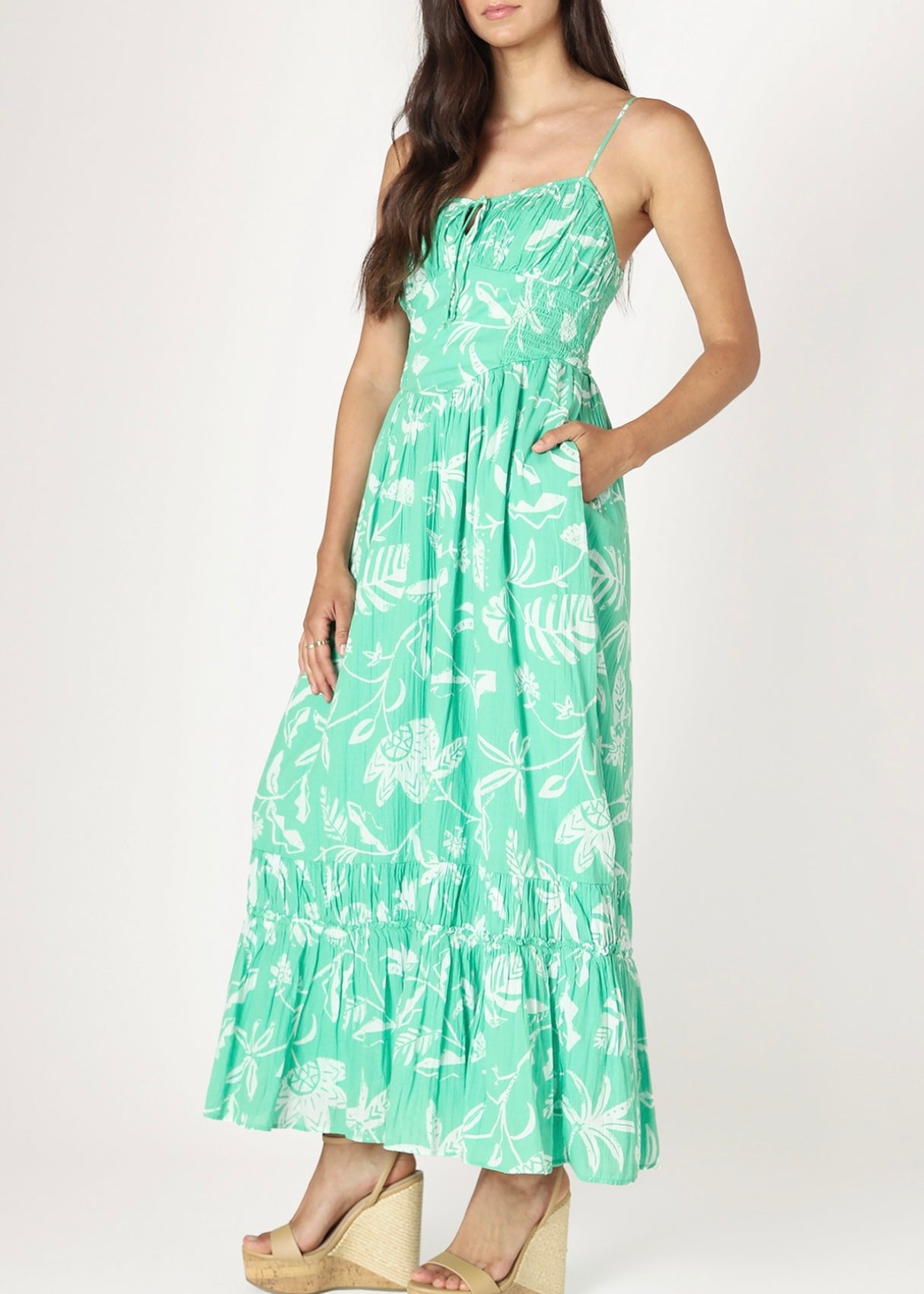 Corset Tiered Maxi Dress