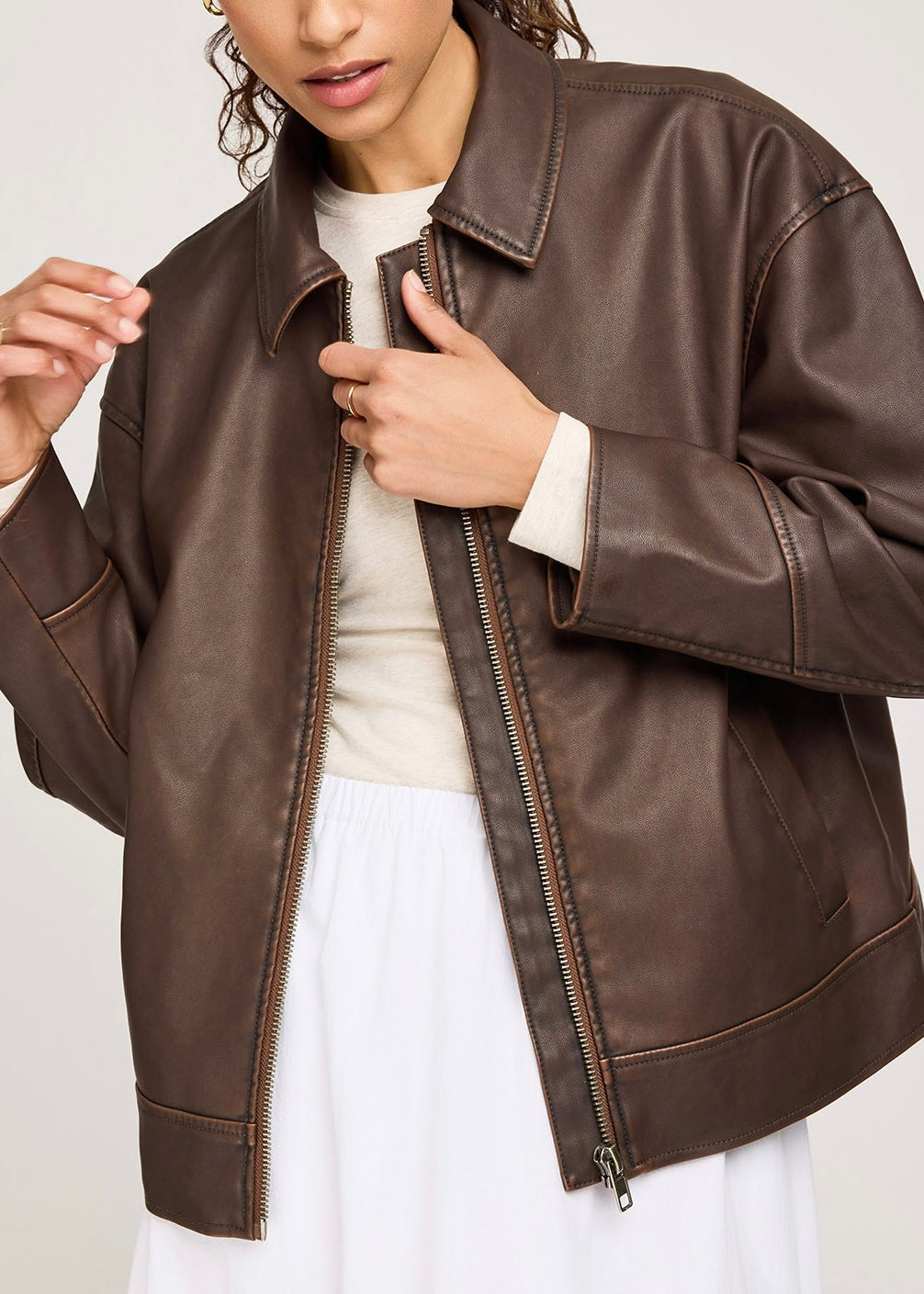 Audrey Faux Leather Jacket