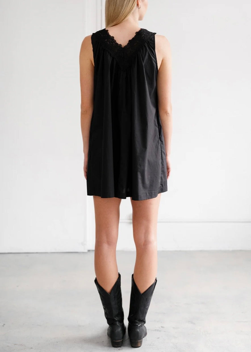 Lace Poplin Dress